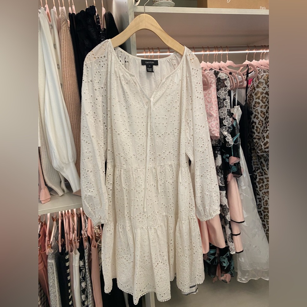 Karen Kane white eyelet cotton dress